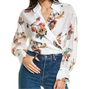 VINCE FLORAL TIE TOP